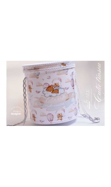 Trusou de botez cu ursuleti si baloane de aer cald Air Ballons Teddy Bear 21